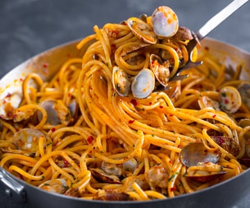 Spaghetti aux palourdes et nduja