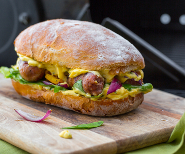 Verzini au bbq avec poivrons et oignons