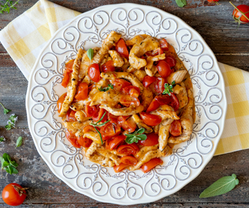 Émincés de dinde aux tomates cerises