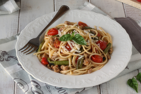 Pasta friggitelli et saucisse