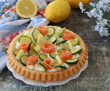 Tarte molle aux courgettes et saumon
