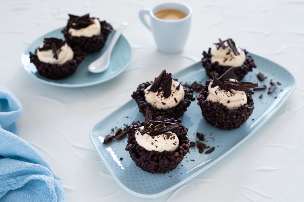 Paniers à la crème au café