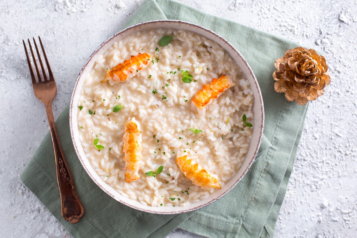 Risotto au champagne et langoustines
