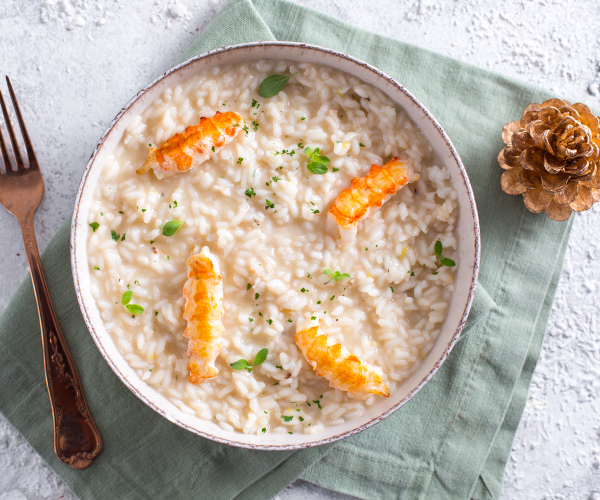 Risotto au champagne et langoustines
