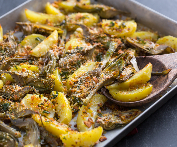 Artichauts et pommes de terre