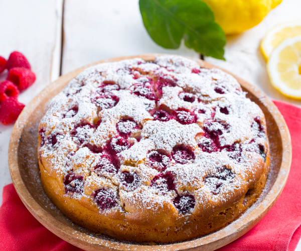 Gâteau vegan aux framboises