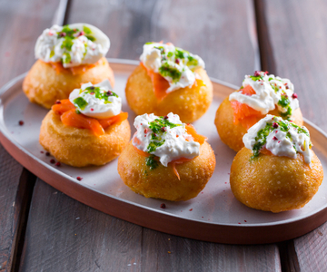 Montanarine à la burrata et au saumon fumé