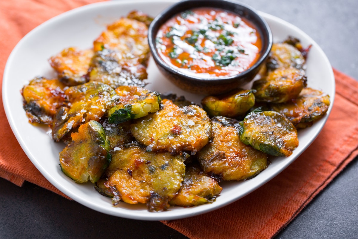 Choux de Bruxelles écrasés au four