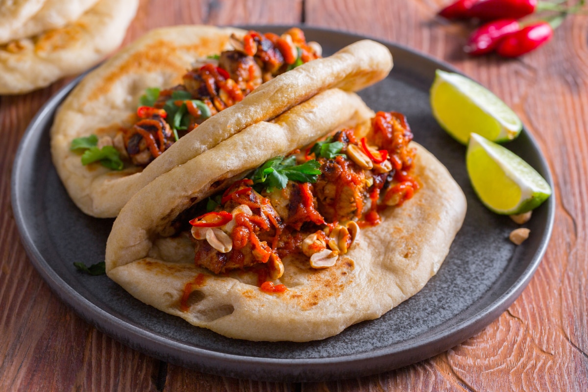 Brochettes de poulet avec pita