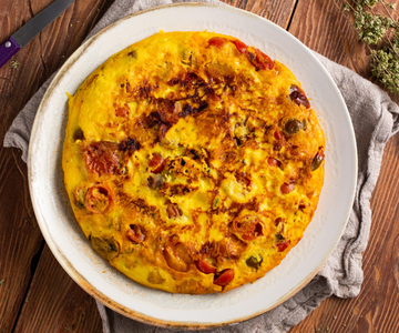 Omelette aux tomates cerises et pecorino