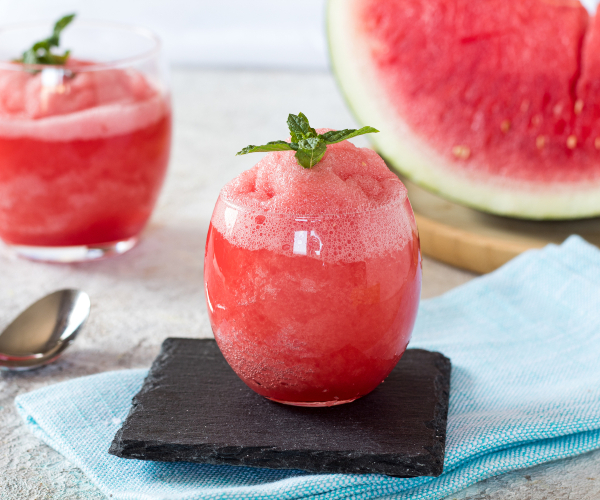 Sorbet à la pastèque avec blancs d'œufs