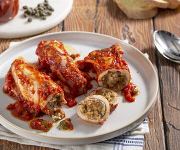 Calamars farcis à la poêle