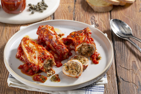 Calamars farcis à la poêle