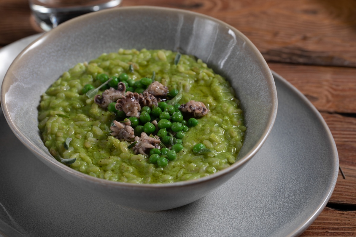 Risotto petits pois et seiches