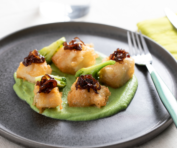 Morue en tempura avec brocolis