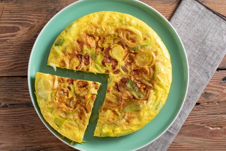 Omelette aux poireaux