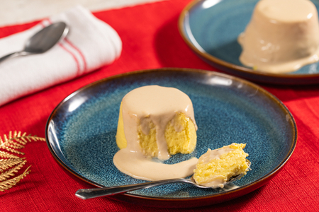 Flan de poireaux avec sauce aux anchois