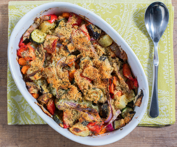 Légumes gratinés au micro-ondes