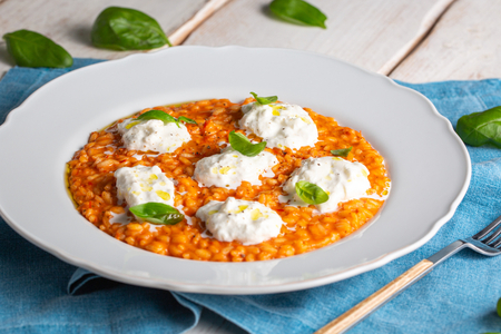 Risotto tomates cerises et burrata
