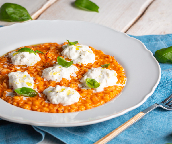 Risotto tomates cerises et burrata