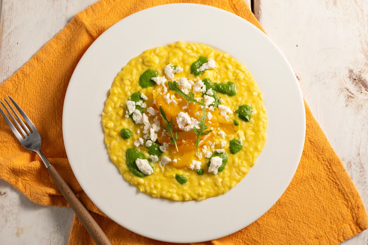 Risotto aux poivrons et roquette