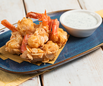 Crevettes en croûte d'amandes