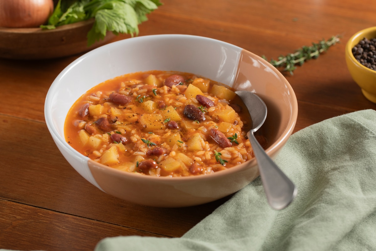 Soupe de riz aux légumes