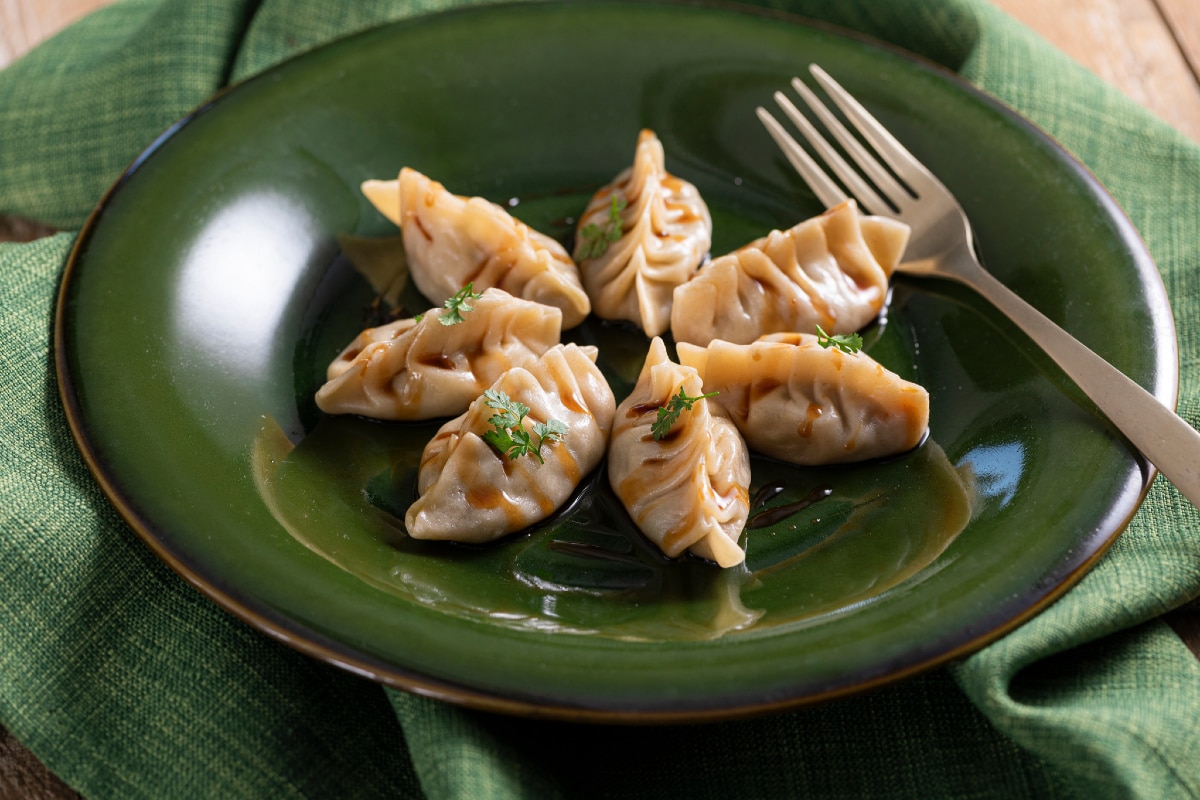 Raviolis chinois végétariens à la poêle