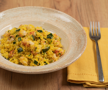 Couscous courgettes et crevettes