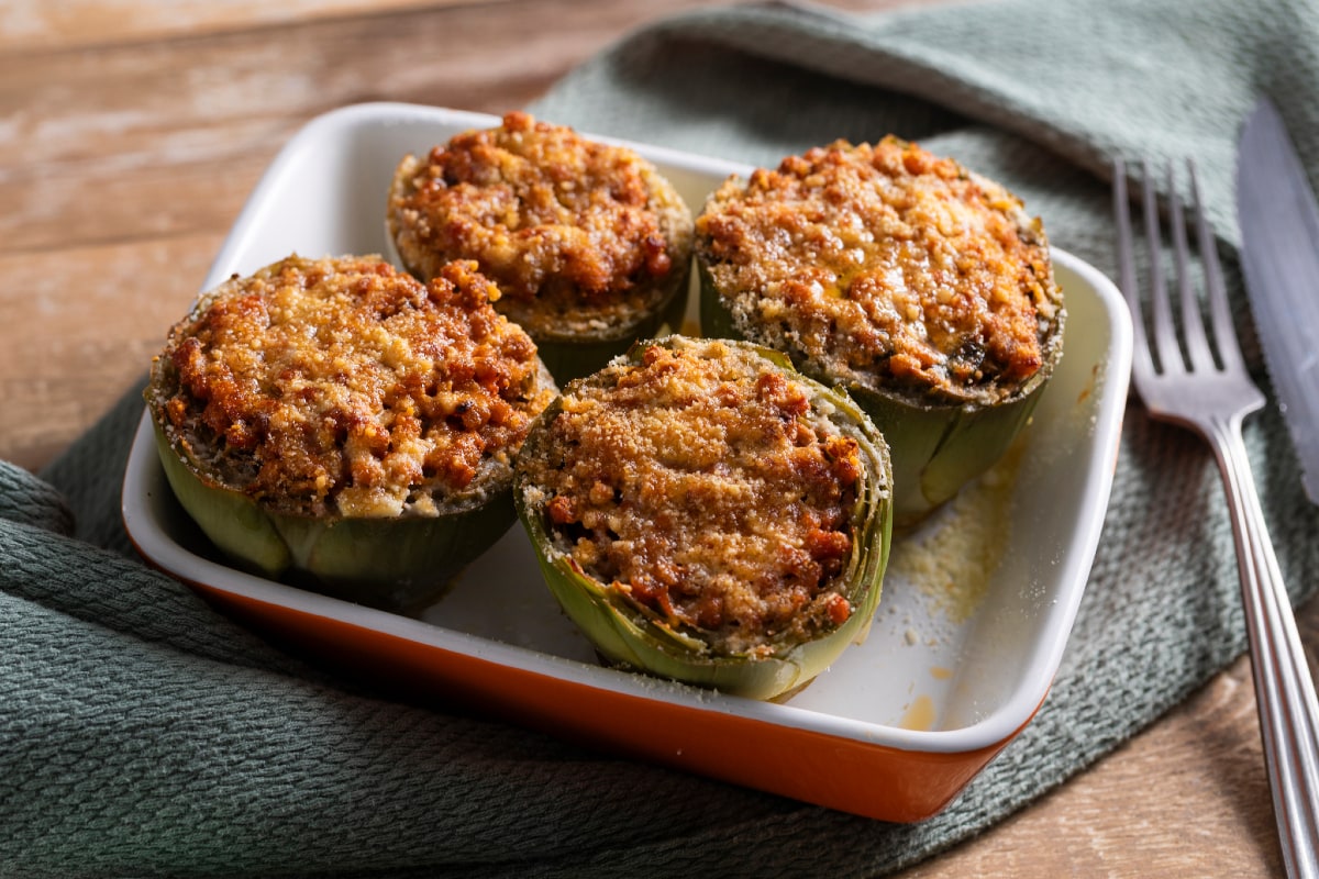 Artichauts farcis aux lentilles