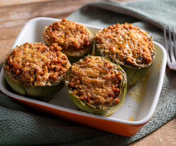 Artichauts farcis aux lentilles