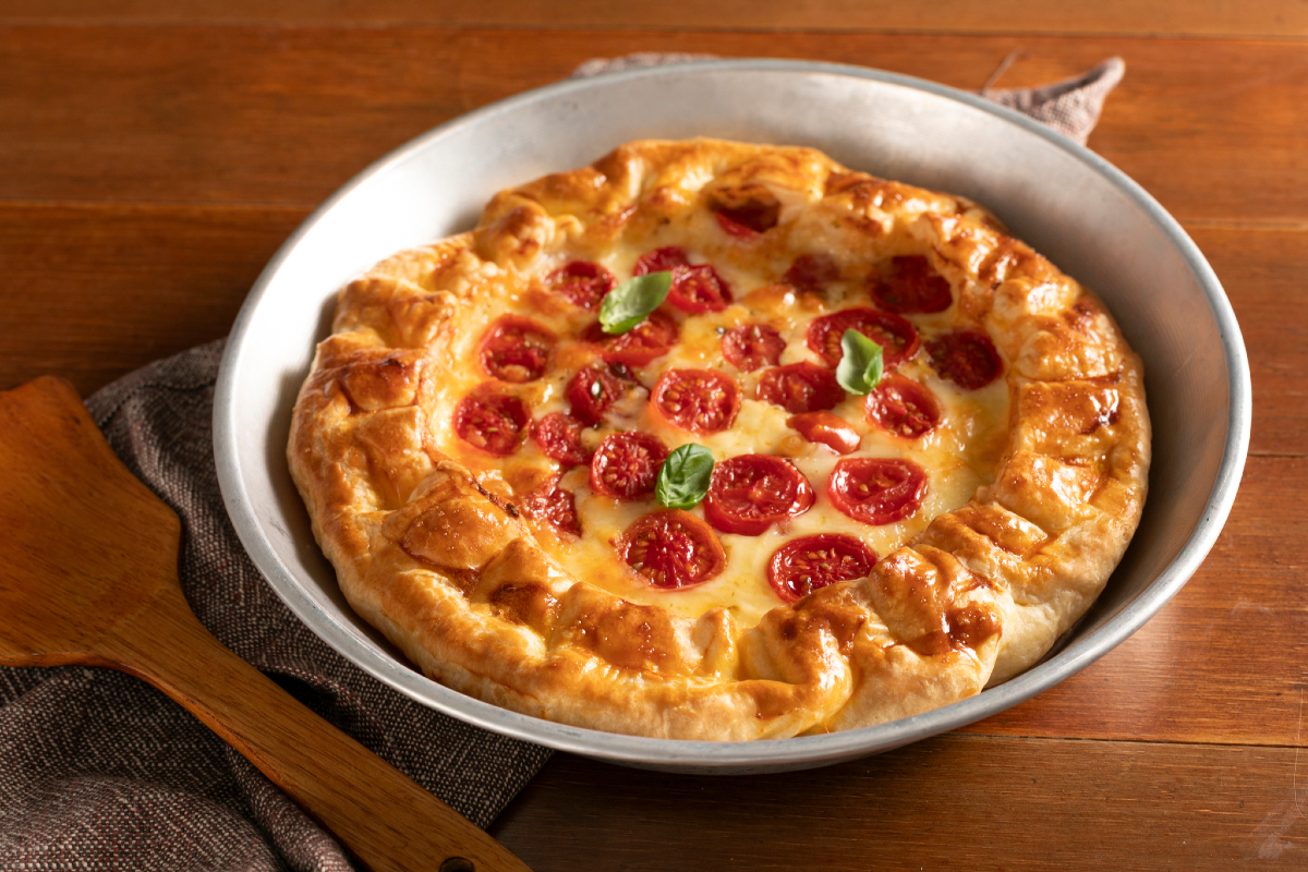 Tarte salée aux tomates cerises et scamorza