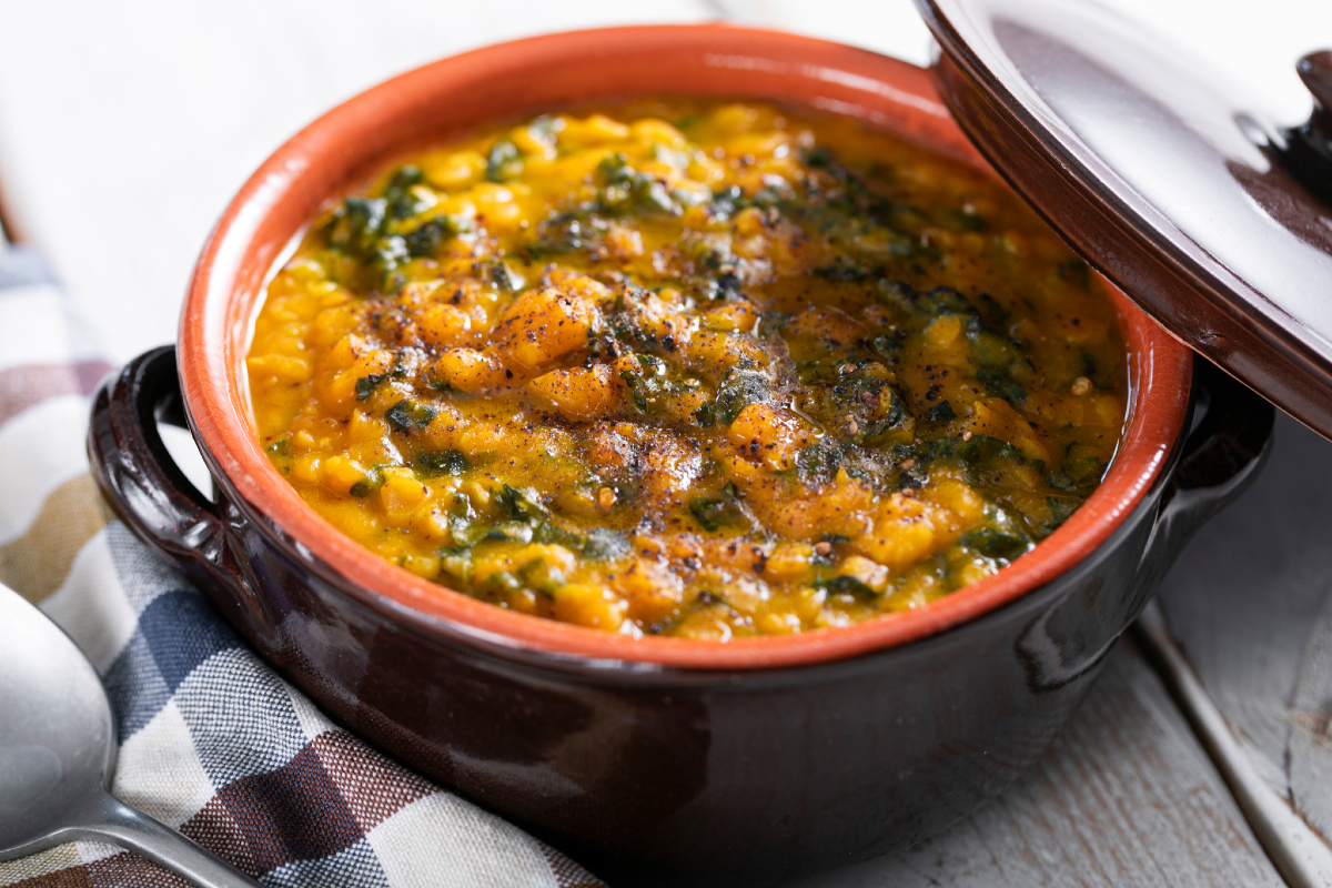 Soupe de potiron et lentilles