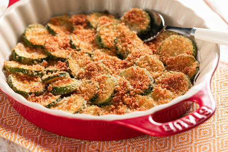 Courgettes au four avec chapelure et Parmesan