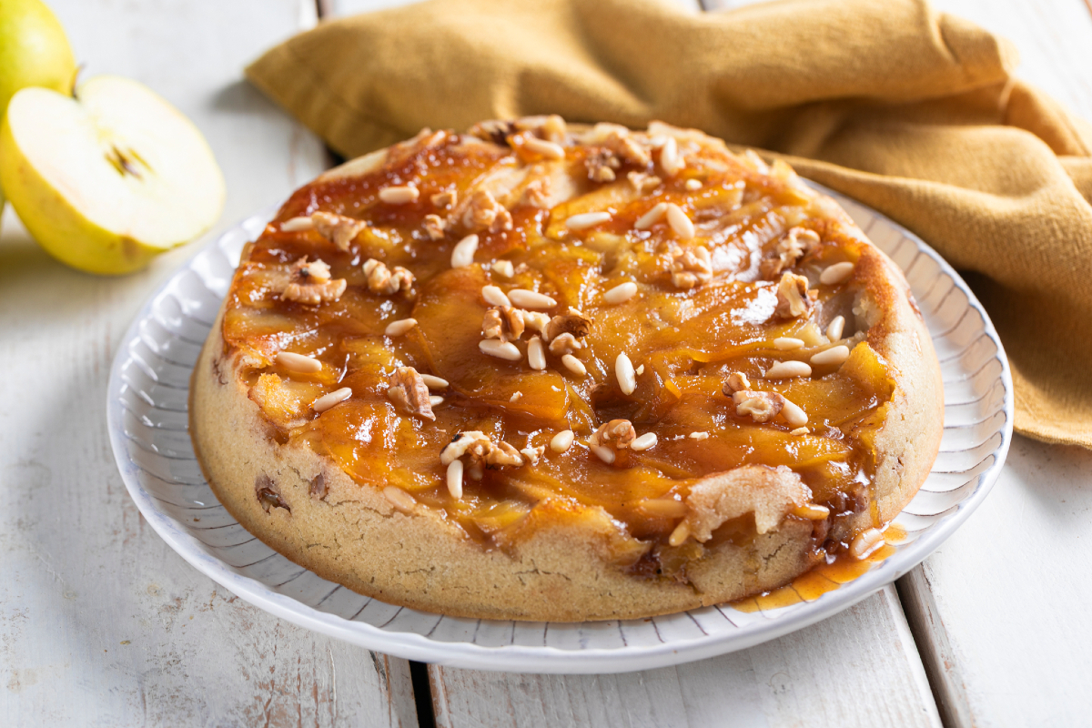 Gâteau renversé aux pommes vegan