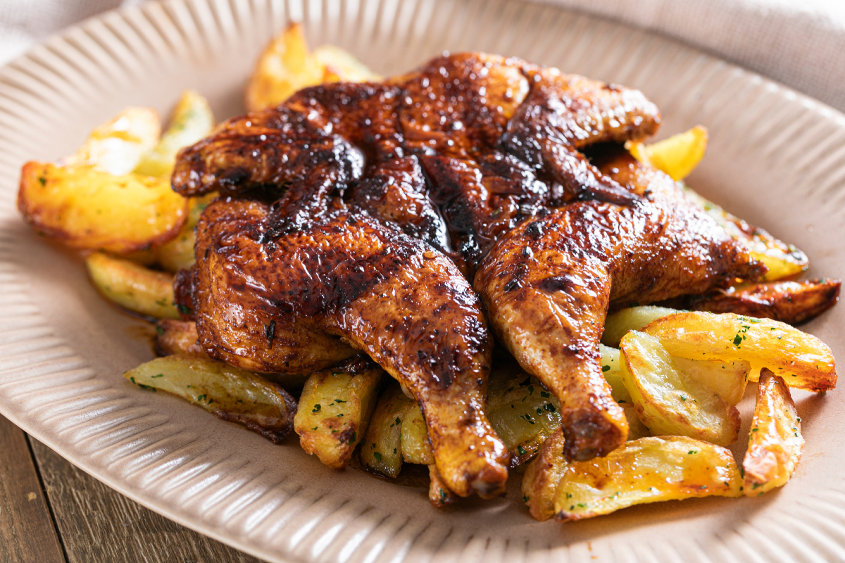 Poulet diable avec pommes de terre