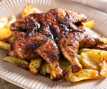 Poulet diable avec pommes de terre