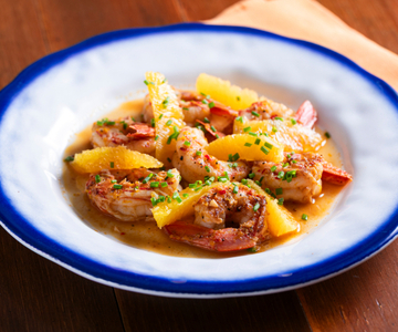 Crevettes à l'orange