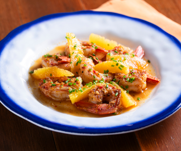 Crevettes à l'orange