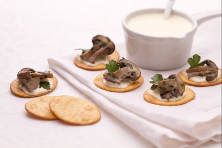 Galettes aux champignons et fondue de fontine