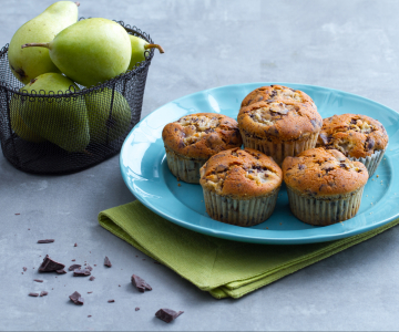 Muffins au chocolat et poires