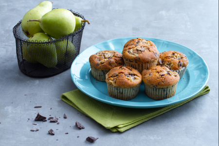 Muffins au chocolat et poires