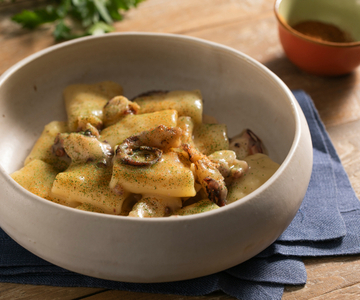 Paccheri poulpe et pommes de terre