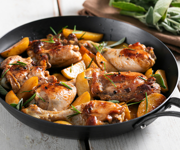 Poulet et pommes de terre à la poêle