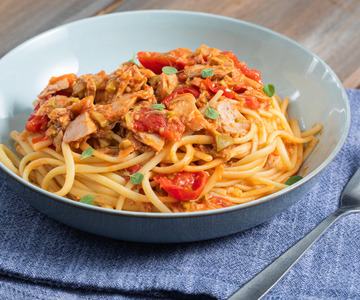 Linguine au thon et tomates cerises