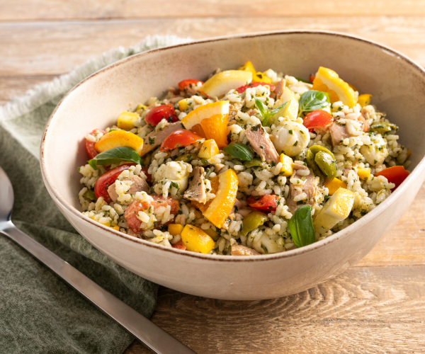 Salade de riz au pesto et agrumes