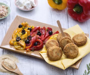 Boulettes de thon et ricotta aux poivrons