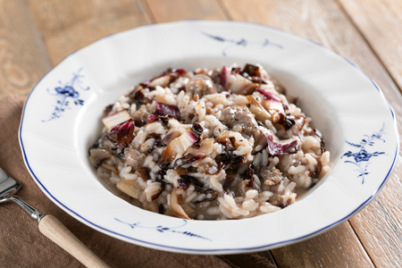Risotto au radicchio et saucisse