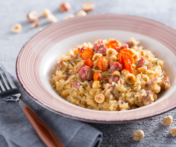 Risotto aux carottes et saucisse