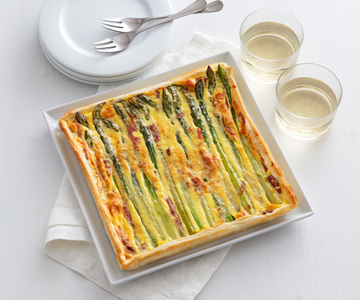 Tarte carrée aux asperges